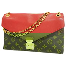Louis Vuitton-Louis Vuitton Monogram Pallas Chain Shoulder Bag-Brown,Fuschia