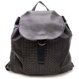 Bottega Veneta Intrecciato Backpack Black