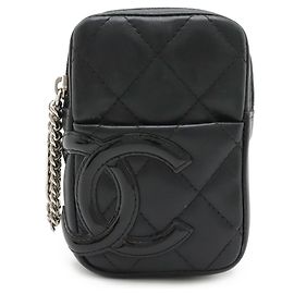 Chanel Cambon Line Cigarette Case Black Pink