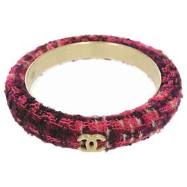 Chanel Coco Marca 09A Pulseira de Tweed Rosa Roxo