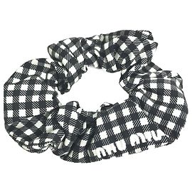 Miu Miu MIU Scrunchie a quadri Nero Bianco