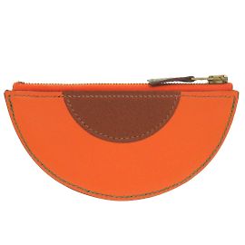 Hermès Hermes Fruit Orange Leather Coin Case Brown Orange