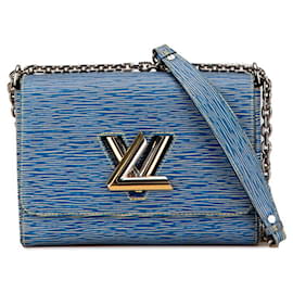 Louis Vuitton-Louis Vuitton Epi Denim Twist MM Chain Shoulder Bag-Yellow,Light blue