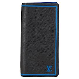 Louis Vuitton-Louis Vuitton Taiga Portefeuille Brazza Long Wallet-Black