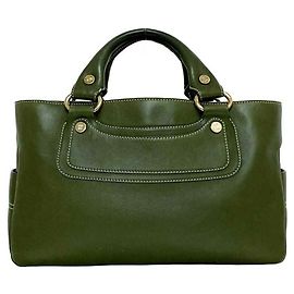 Céline Celine Dunkelgrüne Leder Boogie-Handtasche Dunkelgrün