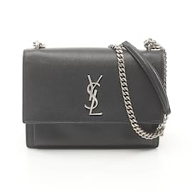 Yves Saint Laurent-Schultertasche aus schwarzem Leder Yves Saint Laurent-Schwarz