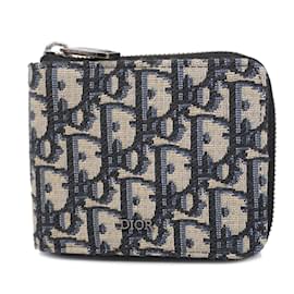 Christian Dior-Christian Dior Trotter Canvas Wallet-Black,Navy blue