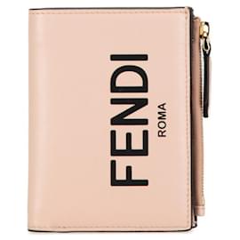 Fendi-Fendi Bi-fold Wallet in Pink Leather-Pink