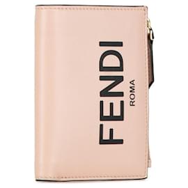 Fendi-Fendi Bi-fold Wallet in Pink Leather-Pink