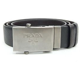 Prada Reversible Leather Belt Black Dark brown