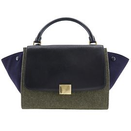 Céline Bolsa Celine Trapeze em preto e cinza Marrom Preto