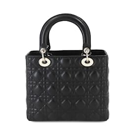 Christian Dior-Christian Dior Lady Medium 2-Wege Hand- und Schultertasche-Schwarz