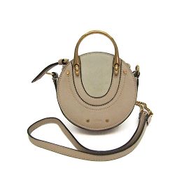 Borsa a spalla in pelle e suede beige Chloé Pixie Beige