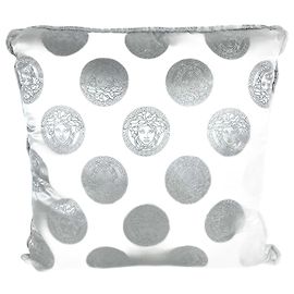 Versace Medusa Silk Cushion Silvery
