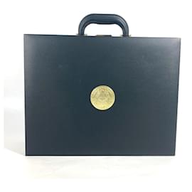 Versace-Bolsa de mão com estojo para relógios de 2 níveis Medusa da Versace-Preto,Dourado