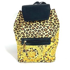 Sac à dos imprimé léopard Versace Noir Jaune