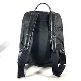 Versace-Versace Black Nylon and Leather Backpack Handbag-Black