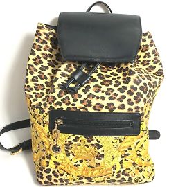 Versace Leopard Rucksack Schwarz Gelb