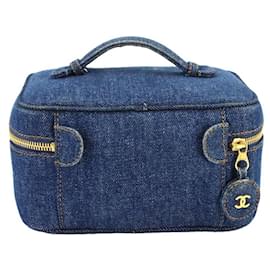 Chanel-Chanel Coco Mark Vanity Handtasche in Denim Blau-Blau