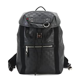 Gucci-Guccissima Leder Rucksack-Schwarz