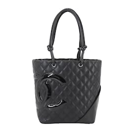 Chanel-Chanel Cambon Line Medium Leather Tote Bag-Black