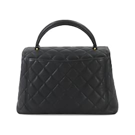 Chanel-Chanel Matelassé Handtasche aus schwarzem Kaviarleder-Schwarz