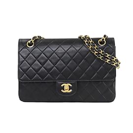 Chanel-Chanel Matelassé Schultertasche mit Kette-Schwarz