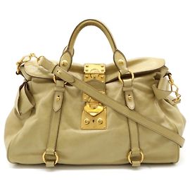 Sac à main Miu Miu avec ruban Beige