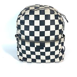 Karierter Rucksack von Saint Laurent Schwarz Beige