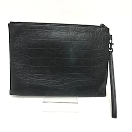 Saint Laurent-Saint Laurent Leather Second Bag with Wristlet-Black