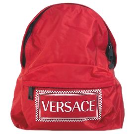 Bicolor Nylon Rucksack von Versace Weiß Rot