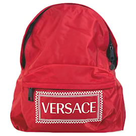 Versace Bicolor Nylon Backpack White Red