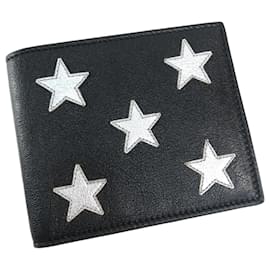 Saint Laurent-Saint Laurent Paris Star Patchwork Bi-fold Wallet-Black,Silvery
