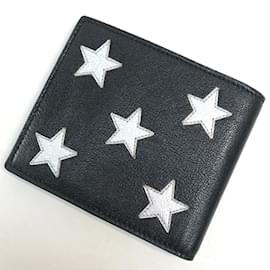 Saint Laurent-Saint Laurent Paris Star Patchwork Bi-fold Wallet-Black,Silvery