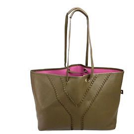 Yves Saint Laurent Neo Double Reversible Handbag Pink Dark grey