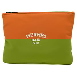 Hermès-Hermes Trues Blatt GM Pouch Orange Clutch Bag-Orange