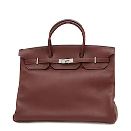 Hermès-Hermes Birkin 40 Handbag in Rouge H-Red