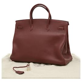 Hermès-Hermes Birkin 40 Handbag in Rouge H-Red