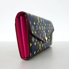 Louis Vuitton-Louis Vuitton Long Wallet Monogram Multicolor-Black,Red