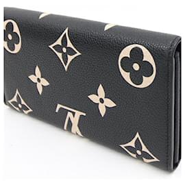 Louis Vuitton-Louis Vuitton Bi-fold Long Wallet-Black,Beige