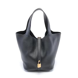 Hermès-Hermes Picotin Lock MM Handbag-Black