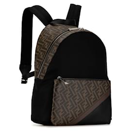 Fendi-Fendi Zucca Rucksack-Brown,Black