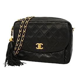 Chanel-Chanel Black Lambskin Shoulder Bag-Black