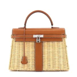 Hermès-Hermes Kelly Picnic 35 Handtasche-Weiß,Rot,Andere