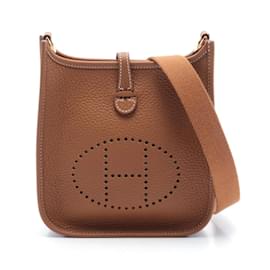 Hermès-Hermes Evelyn TPM Gold Shoulder Bag-Brown