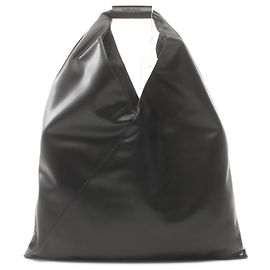 Maison Martin Margiela MM6 Maison Margiela Black Leather Tote Bag Black