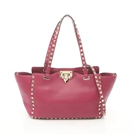 Valentino Garavani-Rockstud Small Tote Bag von Valentino Garavani-Pink