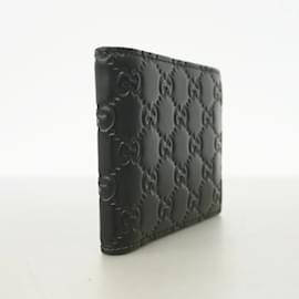 Gucci-Gucci Black Leather Bi-Fold Wallet-Black