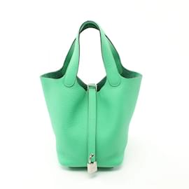 Hermès-Hermes Picotin Lock PM Handbag in Green-Green