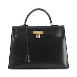 Hermès-Hermes Kelly 35 Handbag-Black